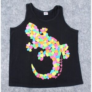 Vintage Gecko Hawaii Neon Graphics T-Shirt Tank Top Made In USA Size L 80s 90s